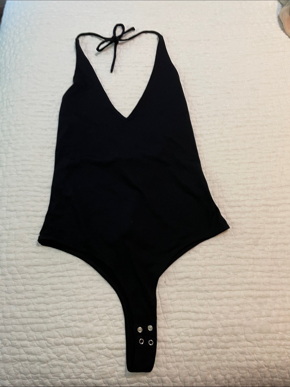 Dynamite Black Halter V-Neck Bodysuit